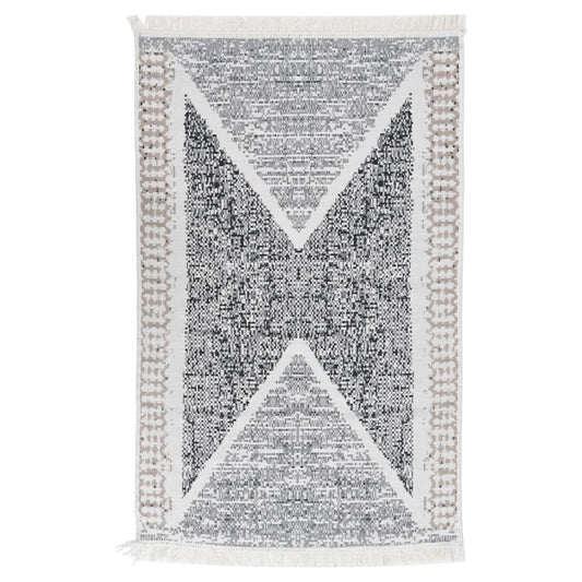 Berkfield Rug Black and Grey 160x230 cm Cotton