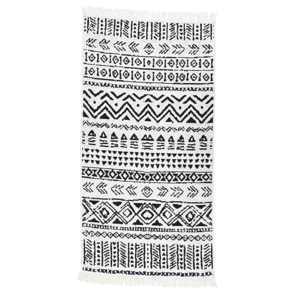 Berkfield Rug Black and White 80x150 cm Cotton
