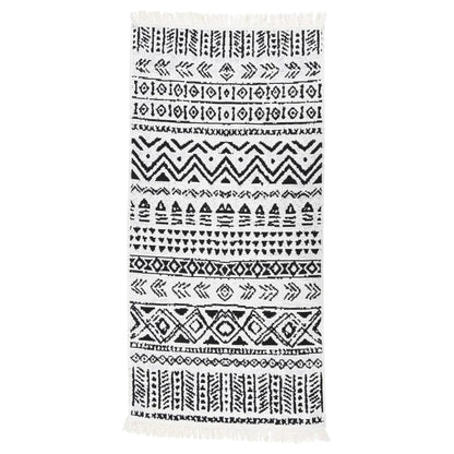 Berkfield Rug Black and White 100x200 cm Cotton