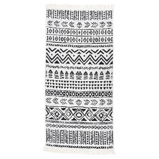Berkfield Rug Black and White 100x200 cm Cotton