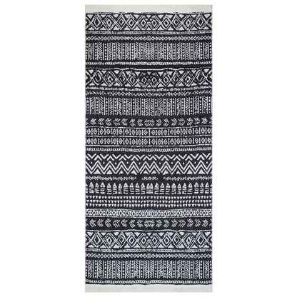 Berkfield Rug Black and White 100x200 cm Cotton