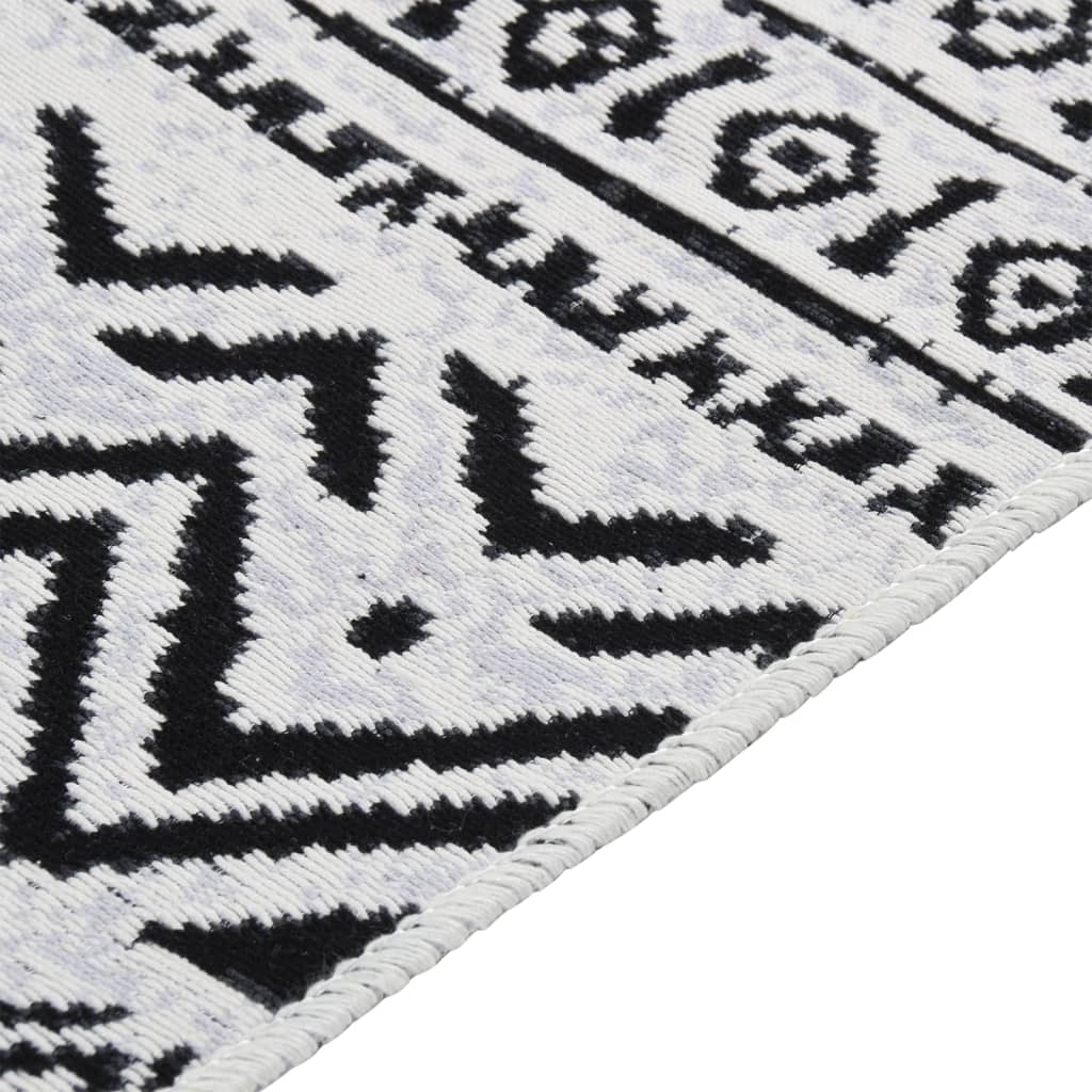 Berkfield Rug Black and White 100x200 cm Cotton