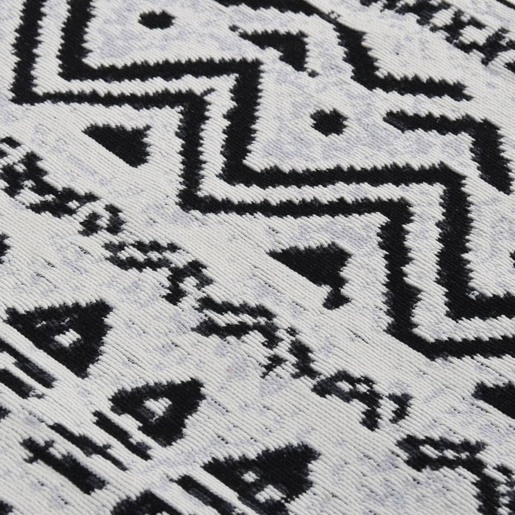 Berkfield Rug Black and White 100x200 cm Cotton