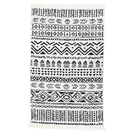 Berkfield Rug Black and White 160x230 cm Cotton