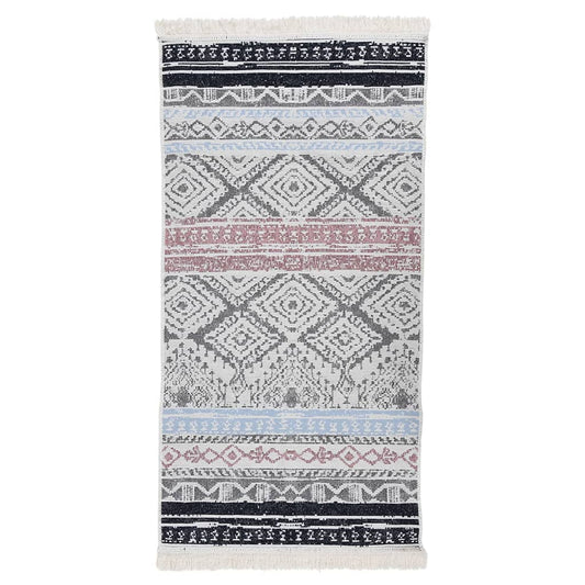 Berkfield Rug Pink and Aqua 100x200 cm Cotton