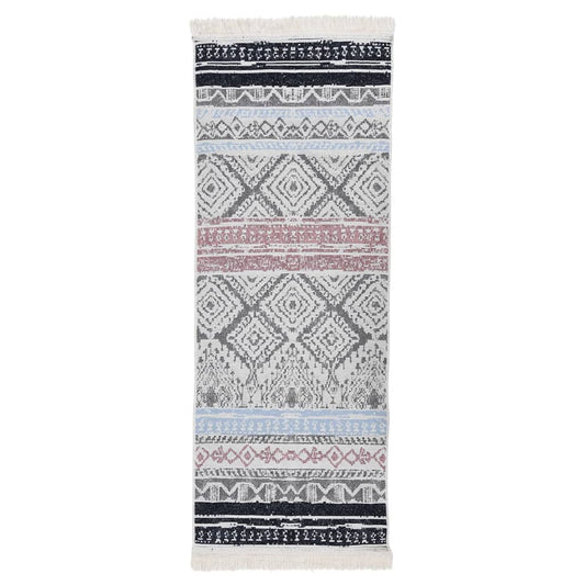 Berkfield Rug Pink and Aqua 100x300 cm Cotton