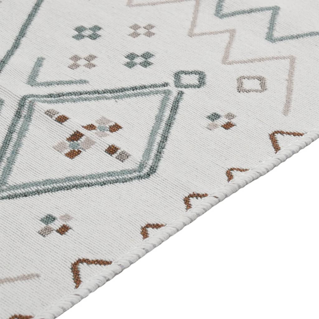 Berkfield Rug Beige and Blue 100x300 cm Cotton