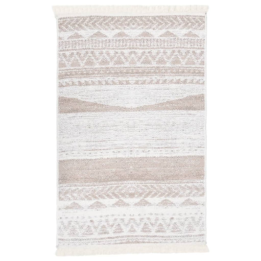 Berkfield Rug Beige 160x230 cm Cotton