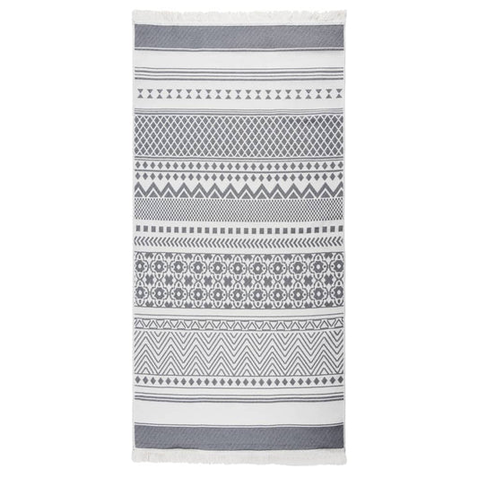 Berkfield Rug Grey and White 100x200 cm Cotton