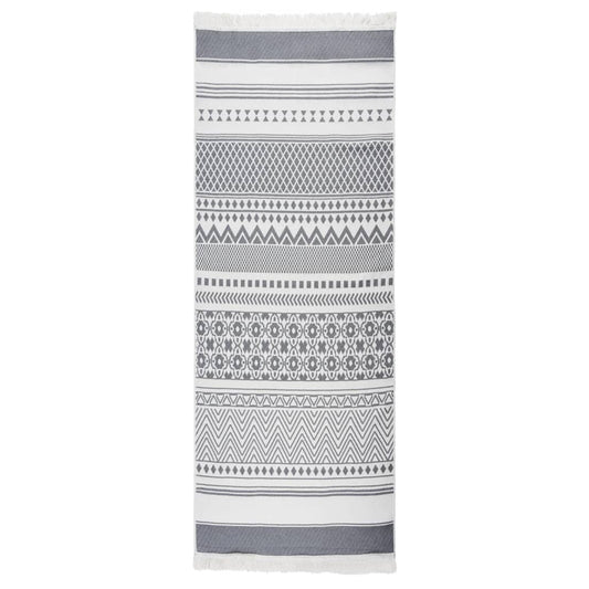 Berkfield Rug Grey and White 100x300 cm Cotton