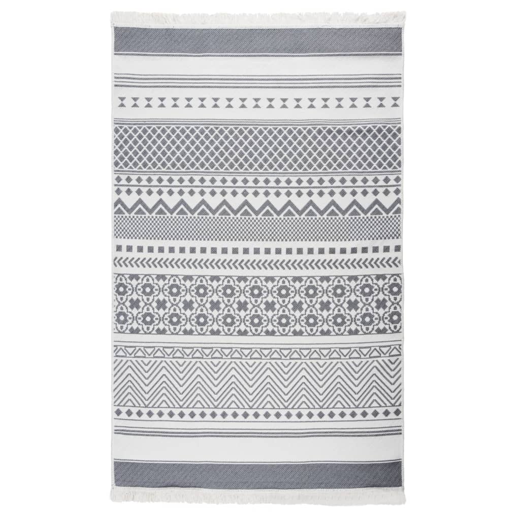 Berkfield Rug Grey and White 120x180 cm Cotton