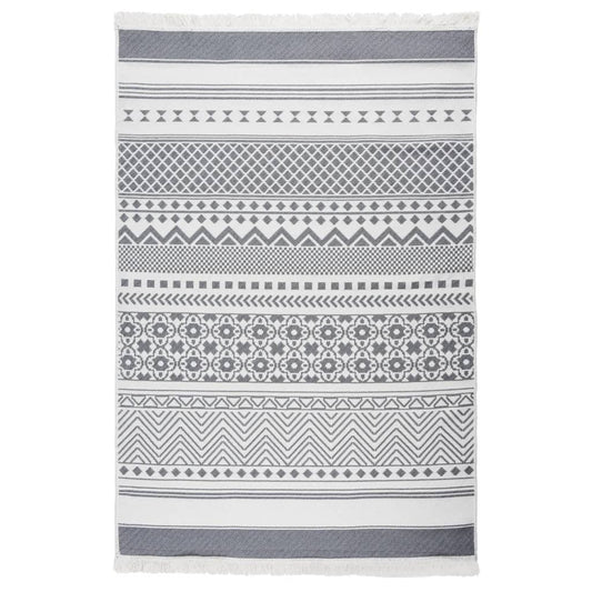 Berkfield Rug Grey and White 160x230 cm Cotton
