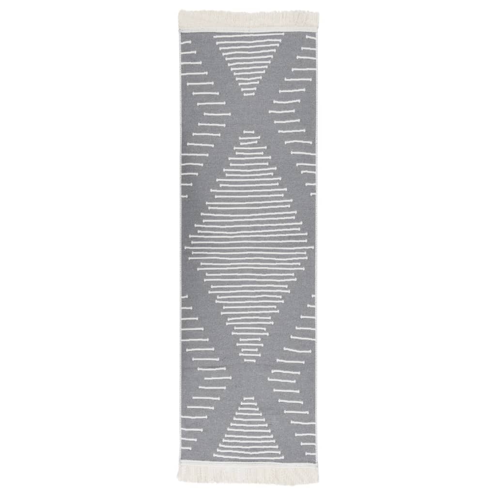 Berkfield Rug Dark Grey 80x300 cm Cotton