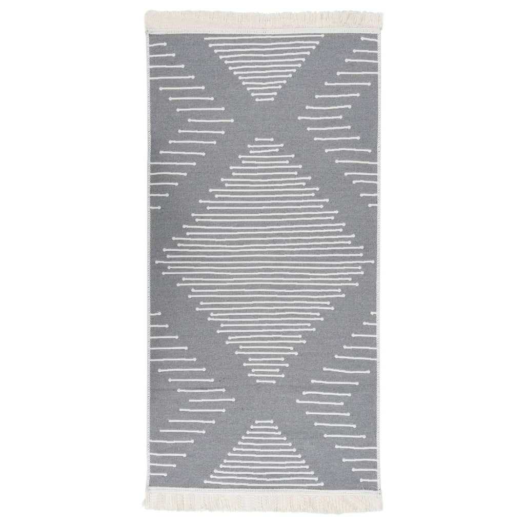 Berkfield Rug Dark Grey 100x200 cm Cotton