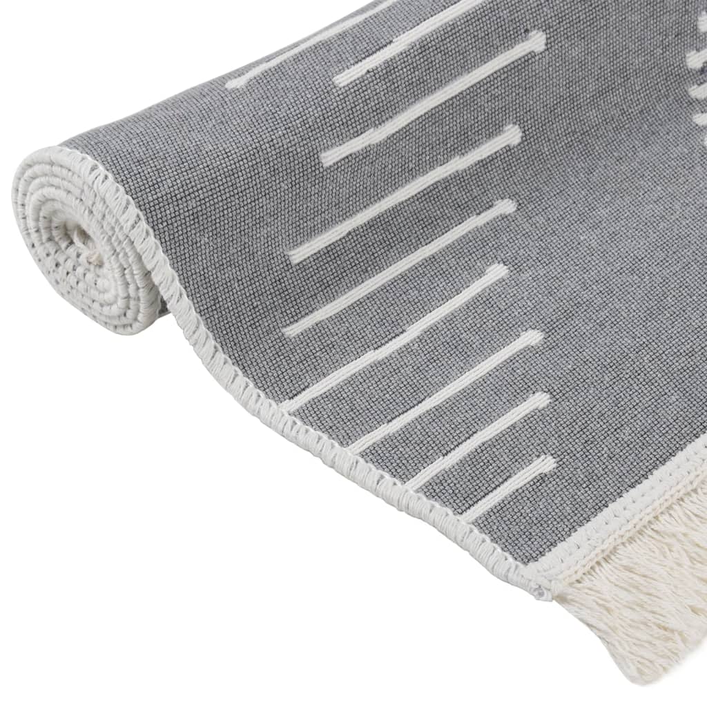 Berkfield Rug Dark Grey 100x200 cm Cotton