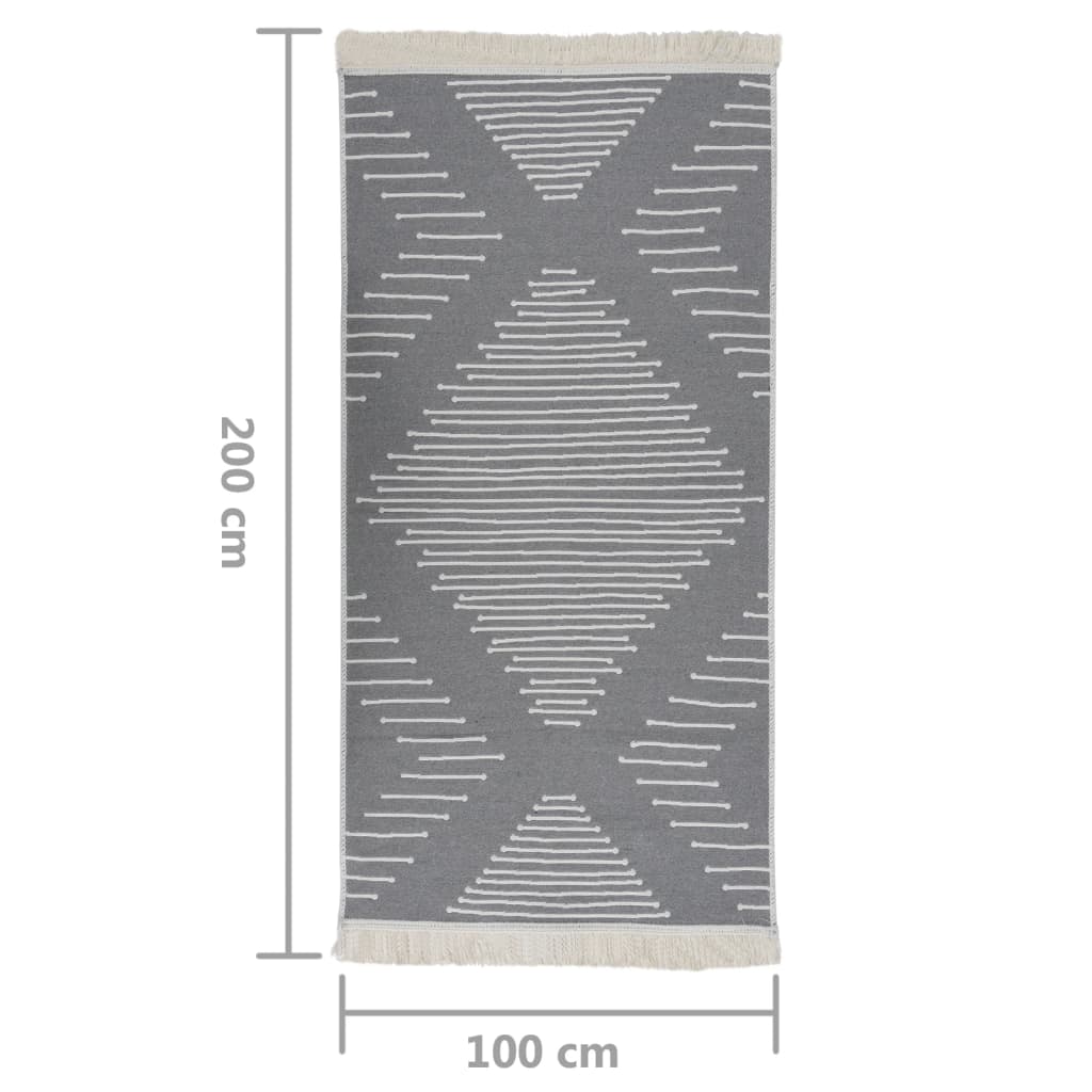 Berkfield Rug Dark Grey 100x200 cm Cotton
