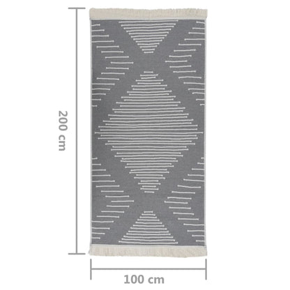 Berkfield Rug Dark Grey 100x200 cm Cotton