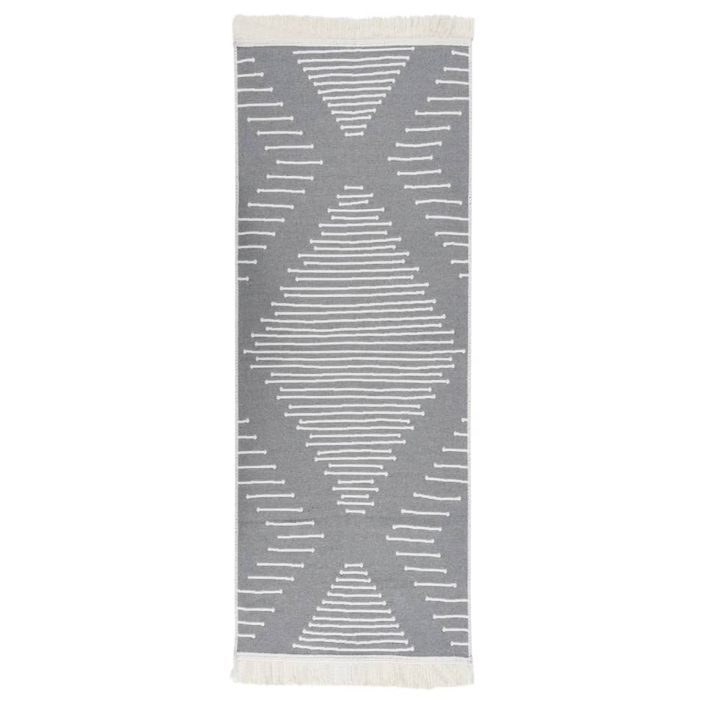Berkfield Rug Dark Grey 100x300 cm Cotton