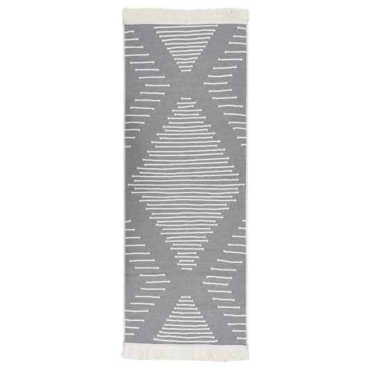 Berkfield Rug Dark Grey 100x300 cm Cotton