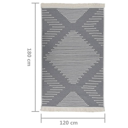 Berkfield Rug Dark Grey 120x180 cm Cotton