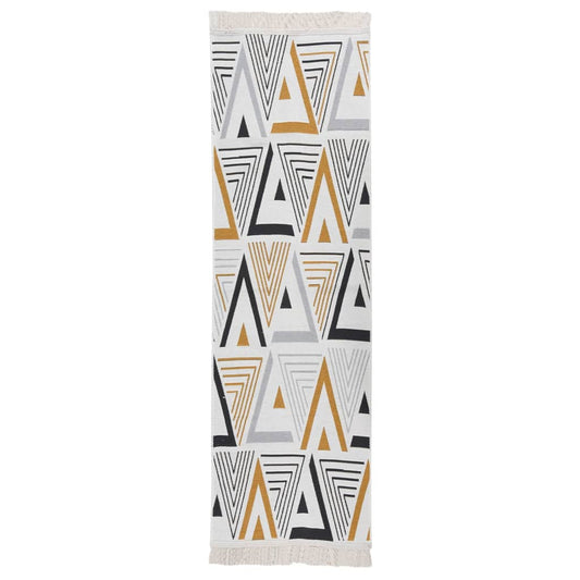 Berkfield Rug Yellow and Grey 80x300 cm Cotton