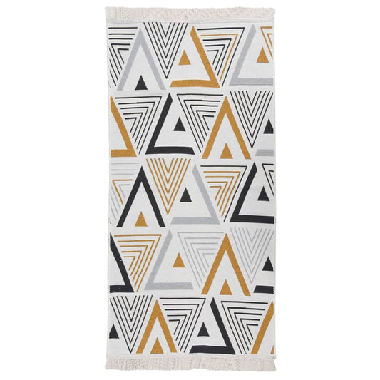 Berkfield Rug Yellow and Grey 100x200 cm Cotton