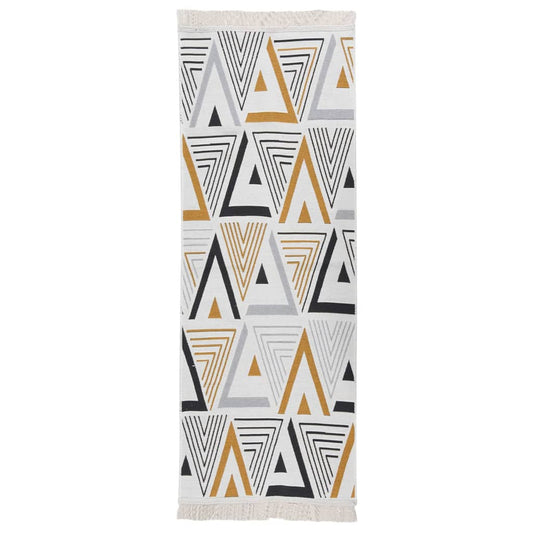 Berkfield Rug Yellow and Grey 100x300 cm Cotton
