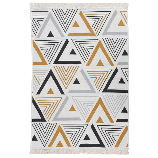 Berkfield Rug Yellow and Grey 160x230 cm Cotton