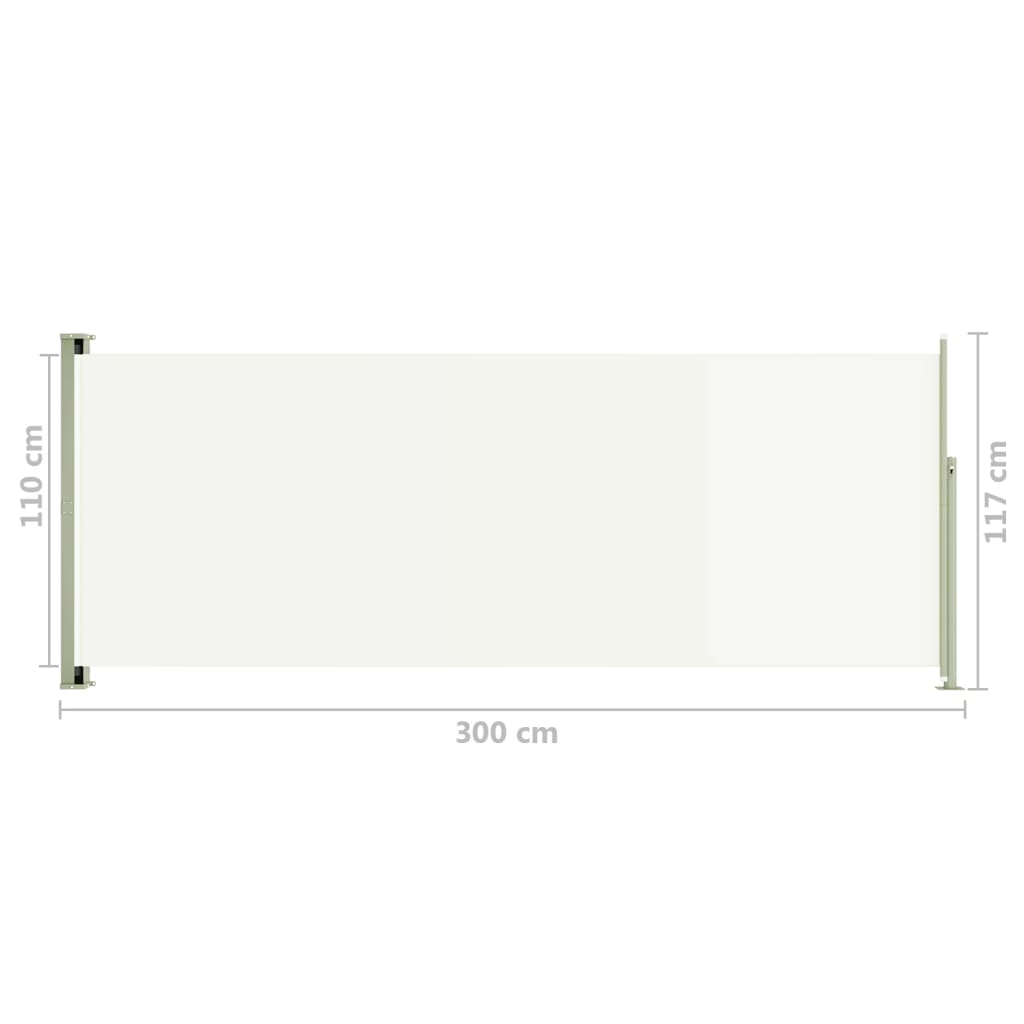 Berkfield Patio Retractable Side Awning 117x300 cm Cream