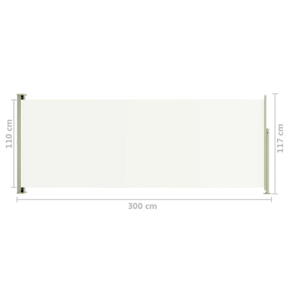Berkfield Patio Retractable Side Awning 117x300 cm Cream
