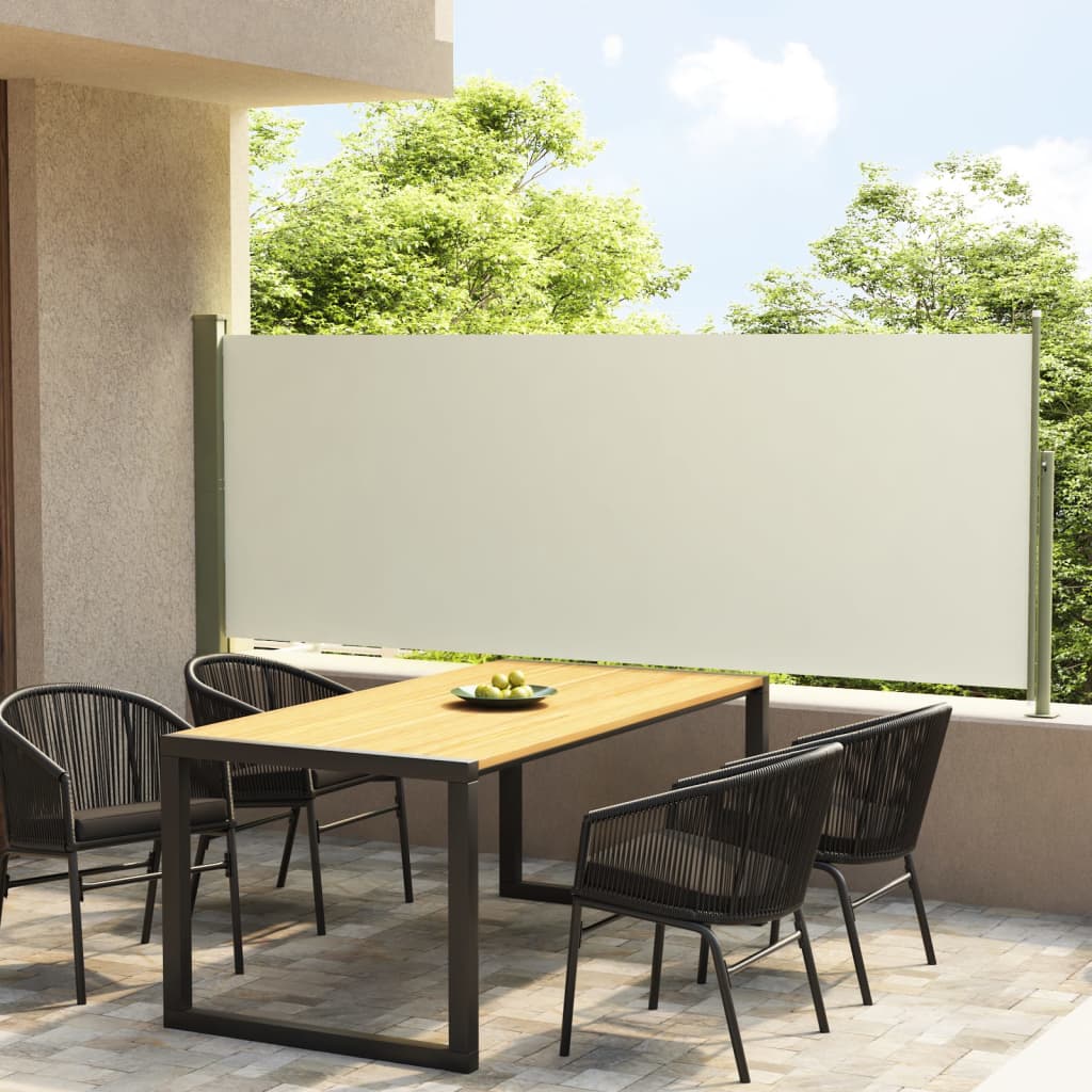 Berkfield Patio Retractable Side Awning 117x300 cm Cream