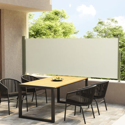 Berkfield Patio Retractable Side Awning 117x300 cm Cream