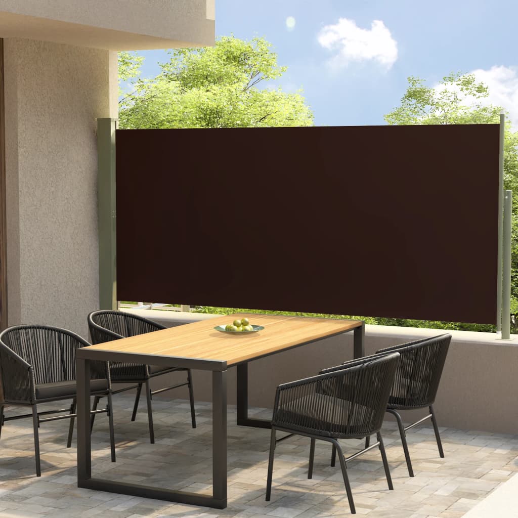 Berkfield Patio Retractable Side Awning 117x300 cm Brown