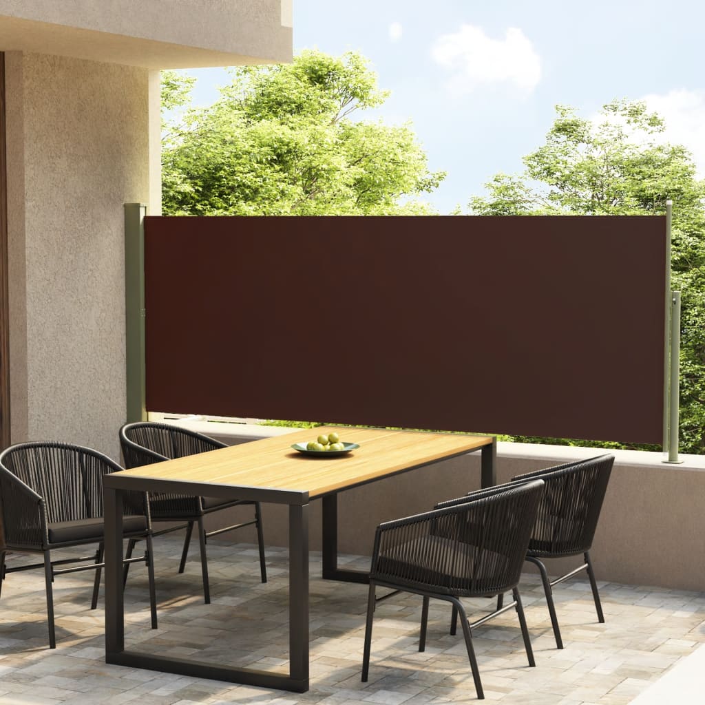 Berkfield Patio Retractable Side Awning 140x300 cm Brown