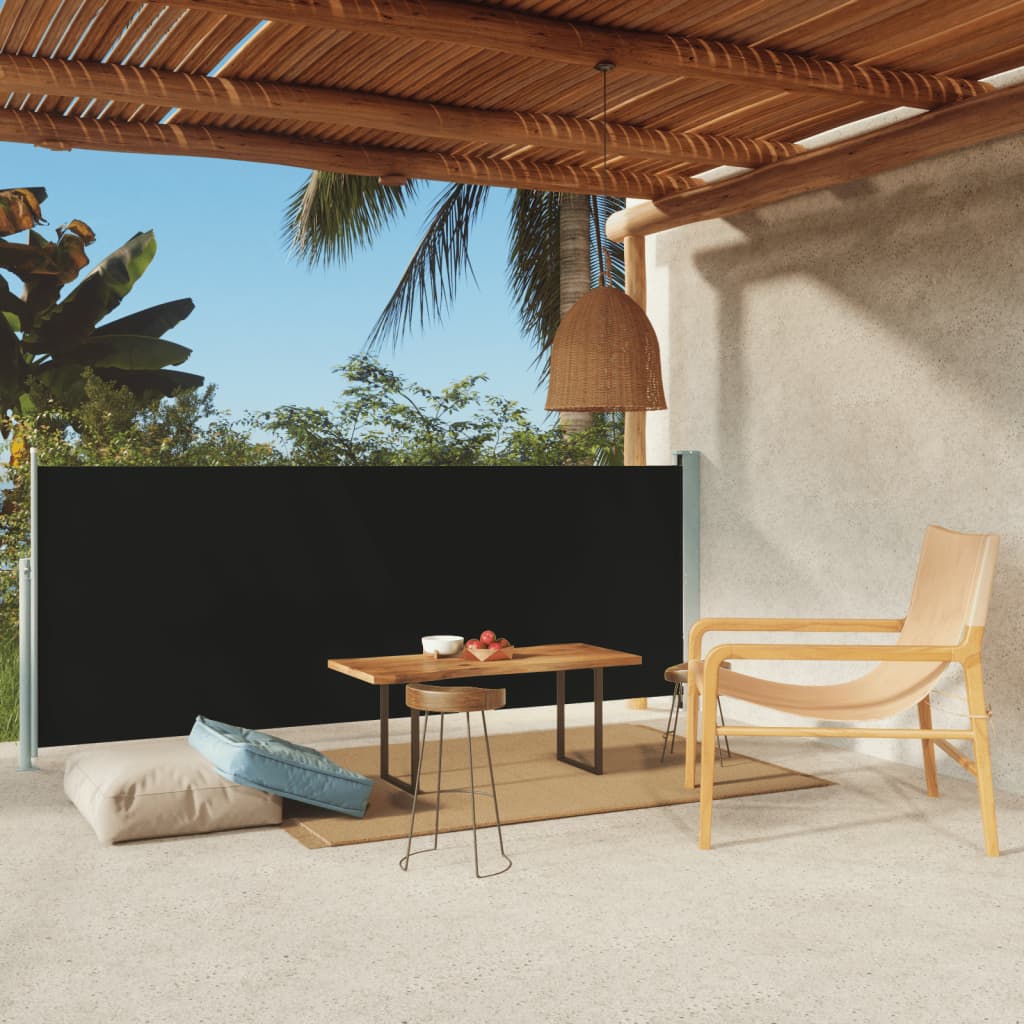 Berkfield Retractable Side Awning 117x300 cm Black