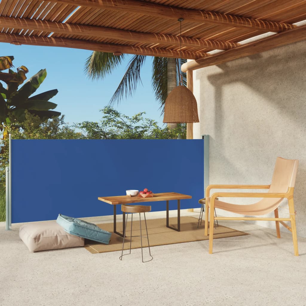 Berkfield Patio Retractable Side Awning 117x300 cm Blue