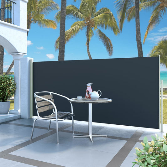 Berkfield Patio Retractable Side Awning 140x300 cm Black
