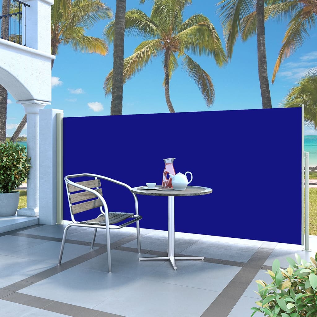 Berkfield Patio Retractable Side Awning 140x300 cm Blue