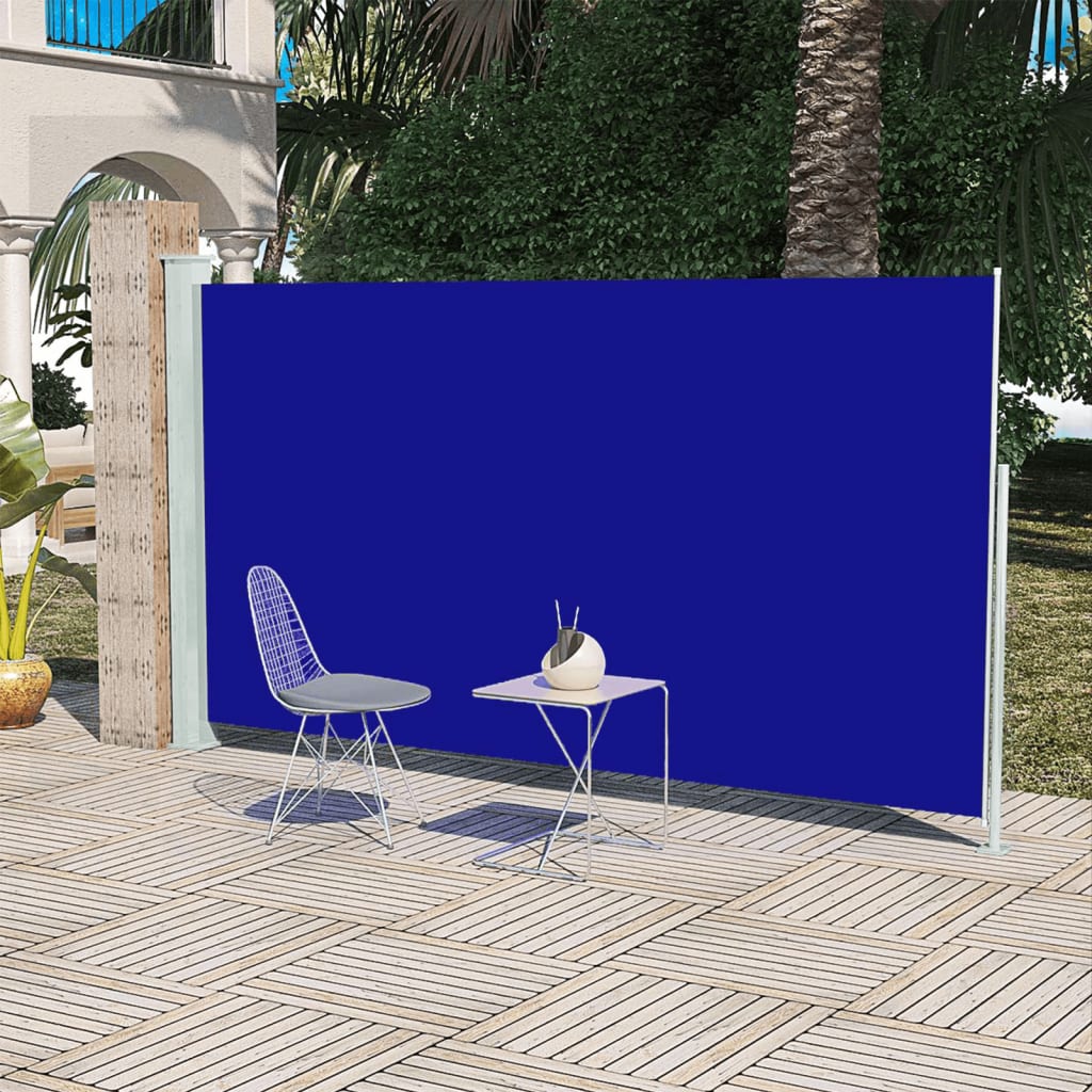 Berkfield Patio Retractable Side Awning 160x300 cm Blue