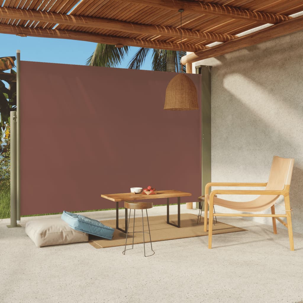 Berkfield Patio Retractable Side Awning 220x300 cm Brown