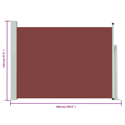Berkfield Patio Retractable Side Awning 117x500 cm Brown