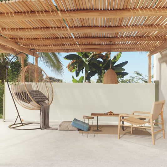 Berkfield Patio Retractable Side Awning 140x500 cm Cream