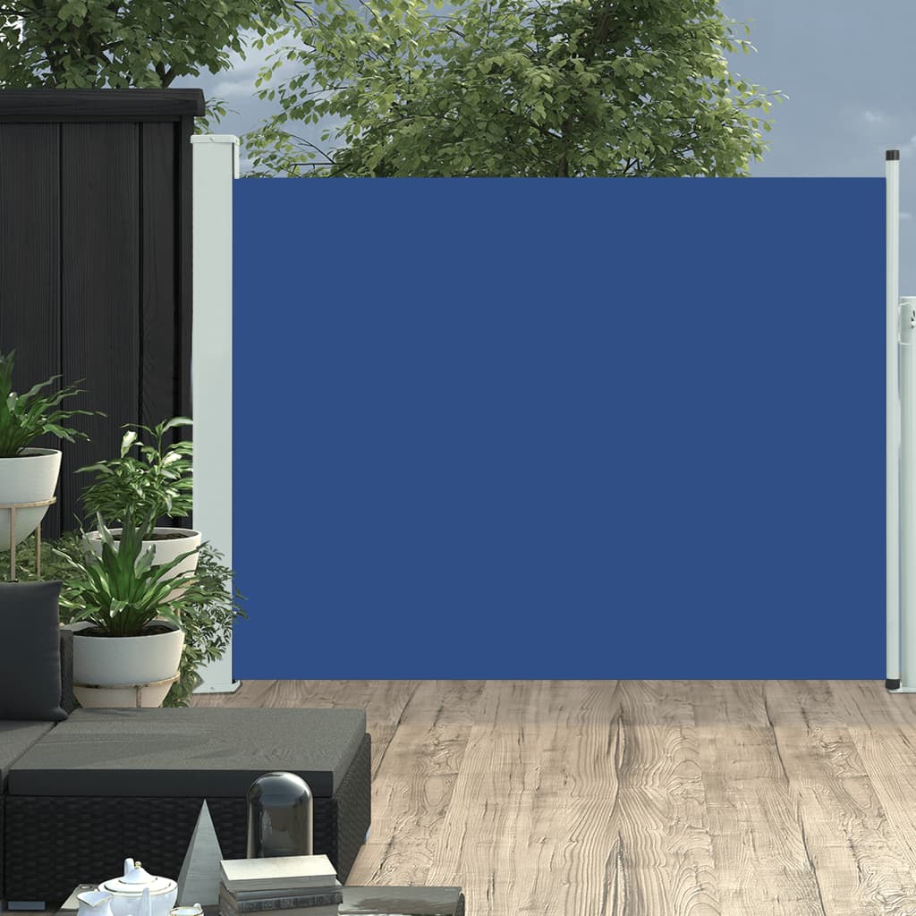 Berkfield Patio Retractable Side Awning 140x500 cm Blue