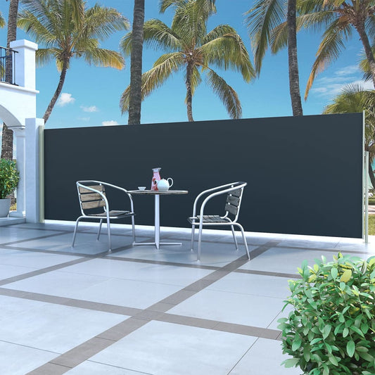 Berkfield Patio Retractable Side Awning 160x500 cm Black