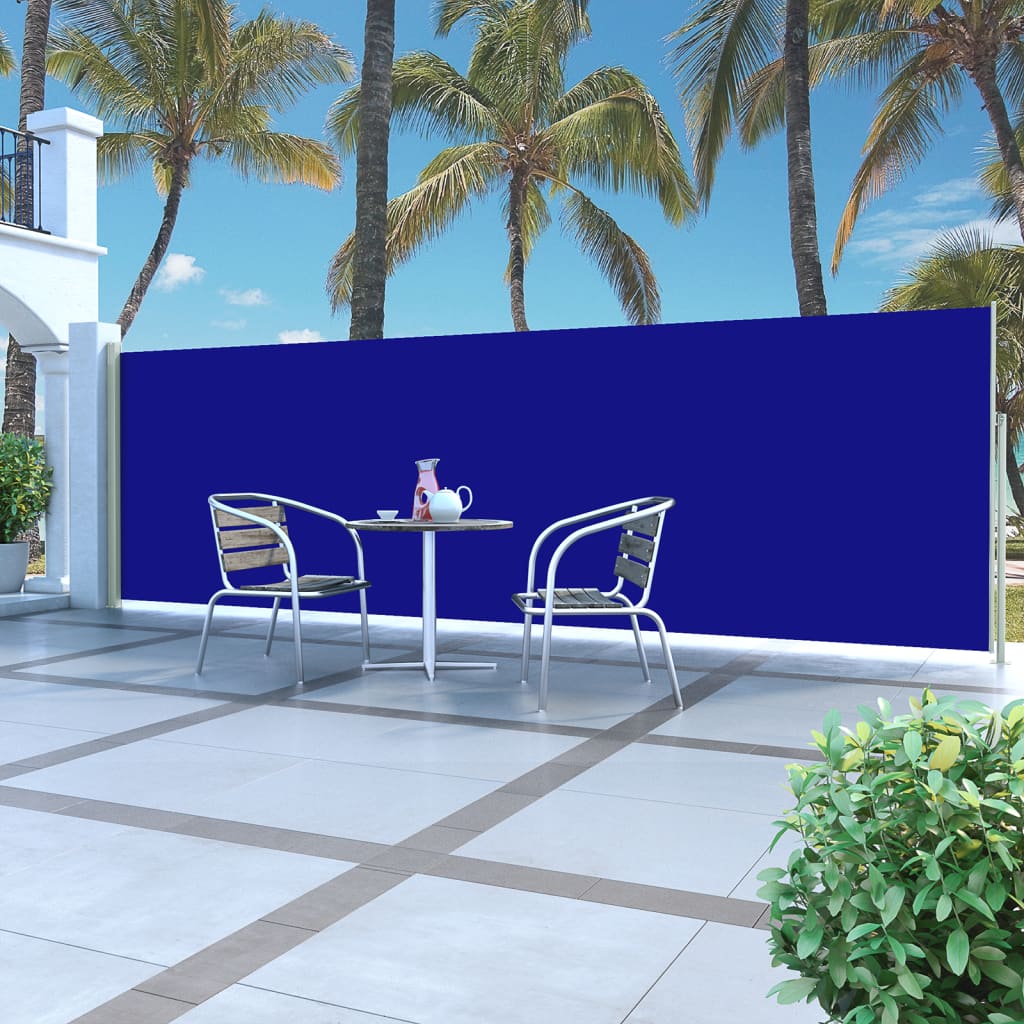 Berkfield Patio Retractable Side Awning 160x500 cm Blue