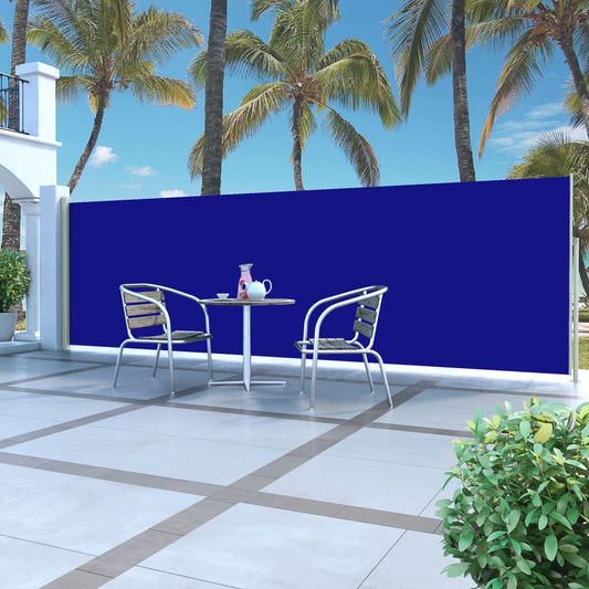 Berkfield Patio Retractable Side Awning 160x500 cm Blue