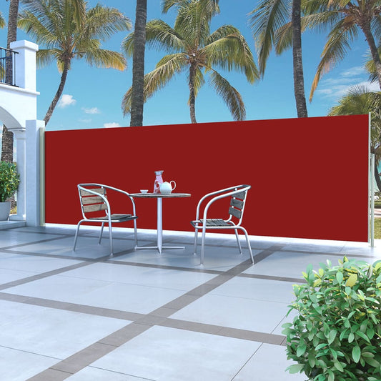 Berkfield Patio Retractable Side Awning 160x500 cm Red