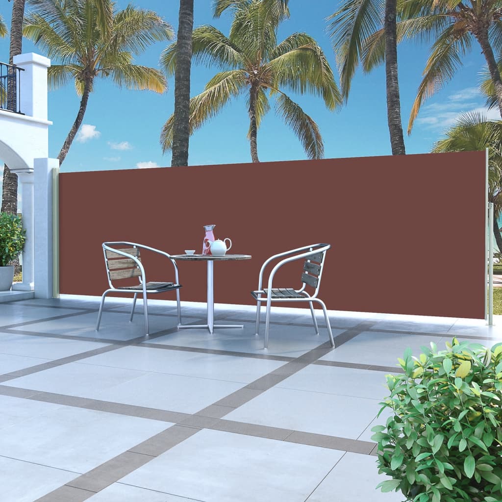 Berkfield Patio Retractable Side Awning 160x500 cm Brown