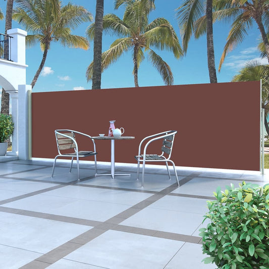 Berkfield Patio Retractable Side Awning 160x500 cm Brown