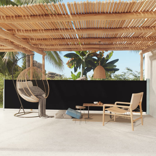 Berkfield Patio Retractable Side Awning 117x600 cm Black